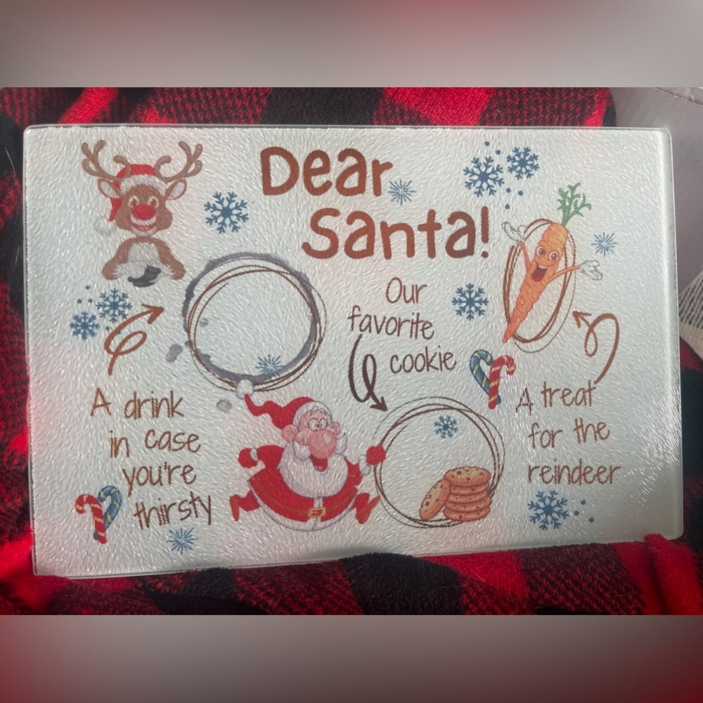 New Custom made Santa Snack Tray approx.  11x7”